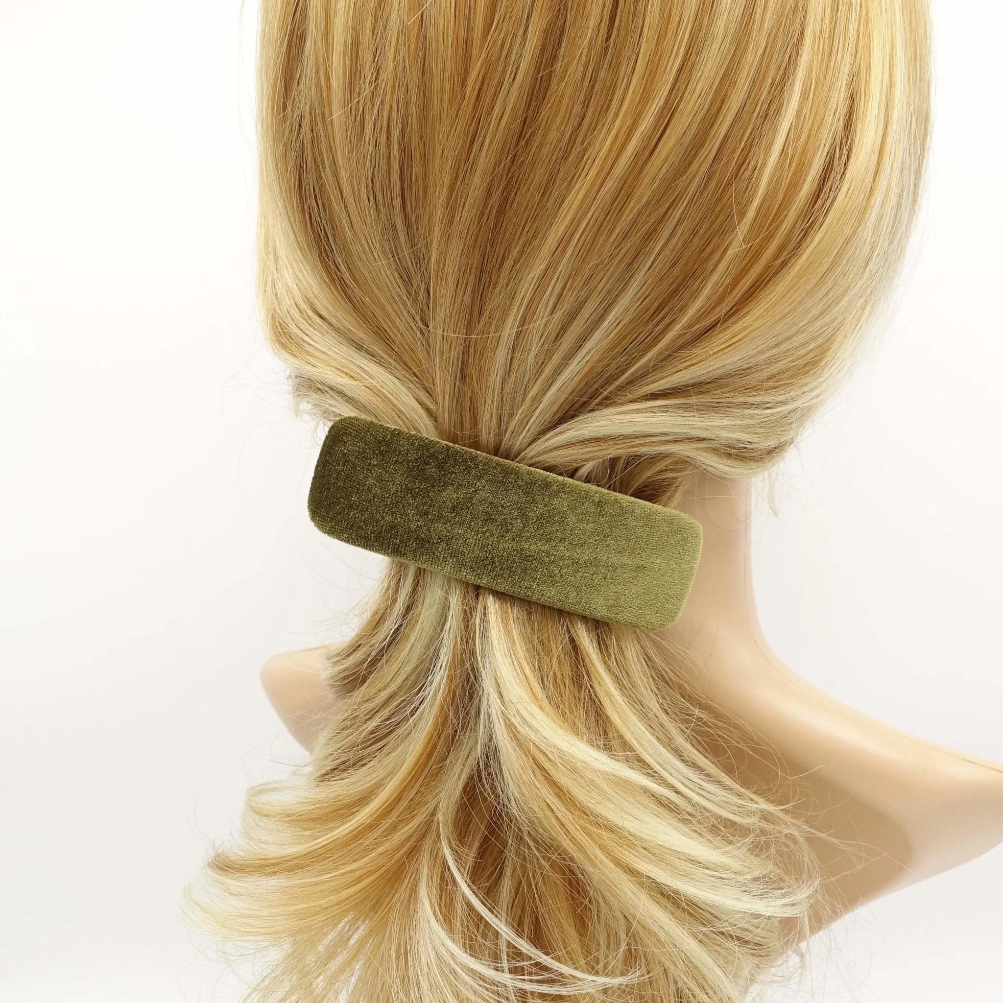 velvet hair barrette rectangle hair accessory for women