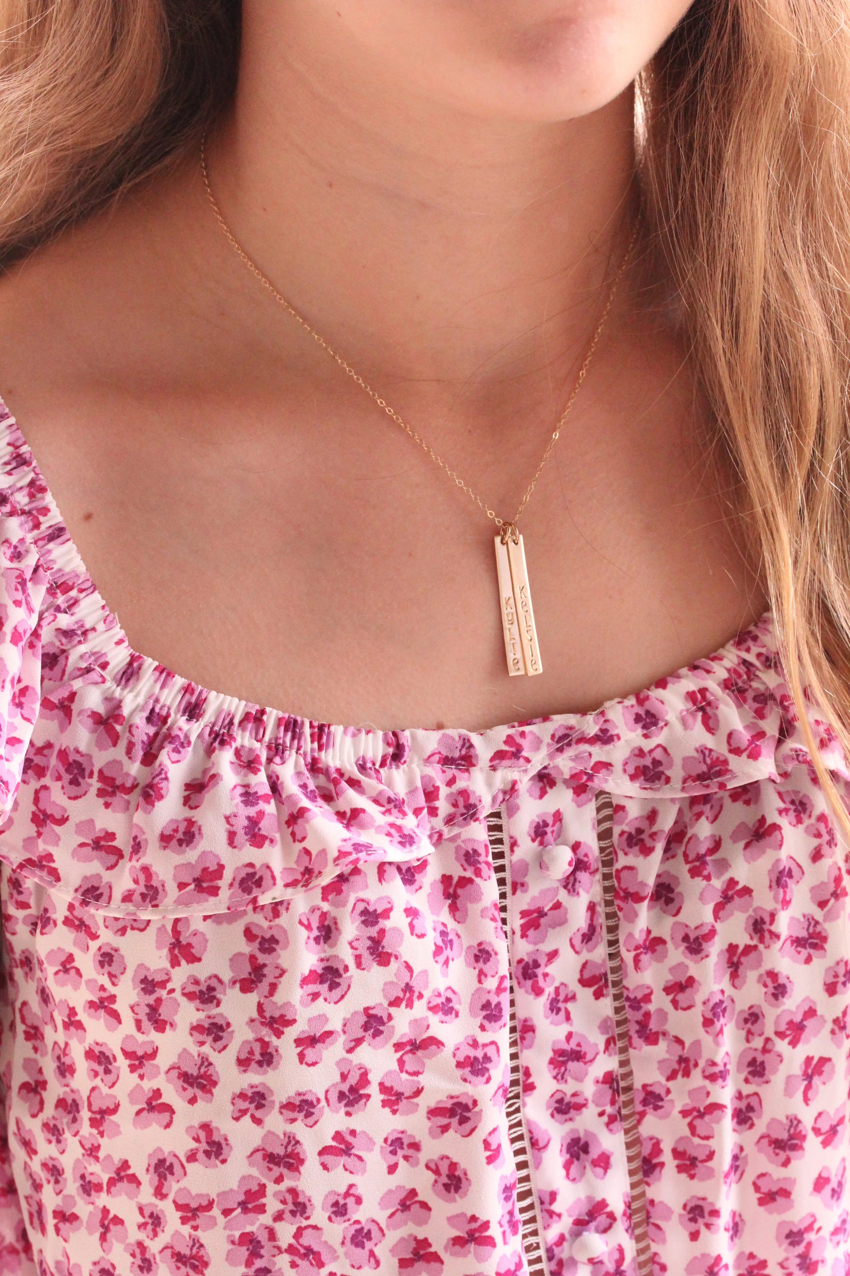 vertical name necklace {silver or gold}