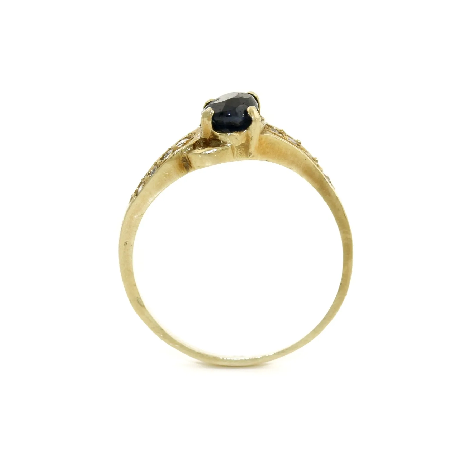 Vintage 14k Gold Dark Stone x Diamonds