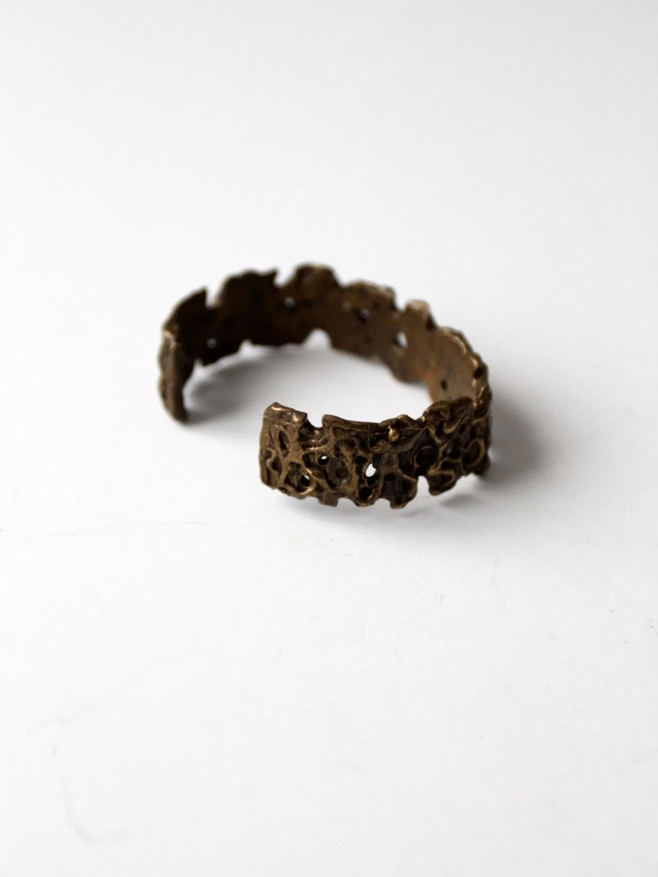 vintage 60s brutalist brass cuff