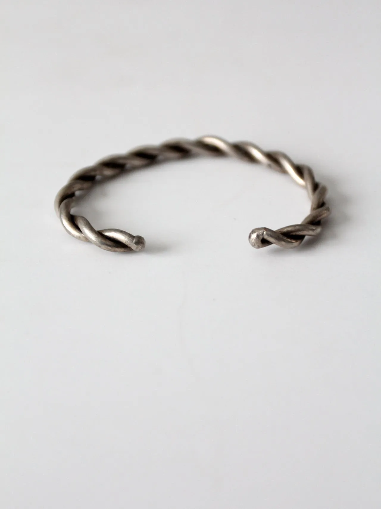 vintage twisted silver tone cuff bracelet