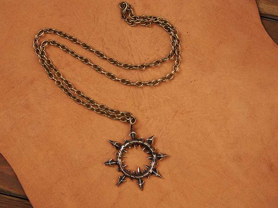 Warhammer 40K Chaos Star Hand Hammered Pendant