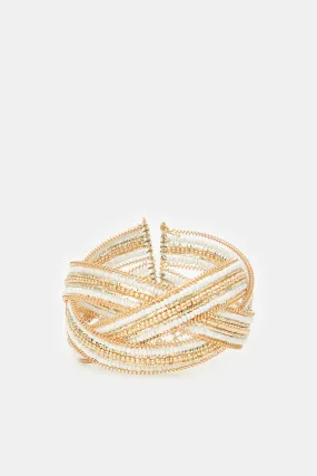 Women Gold Embellished Bracelet Cuff