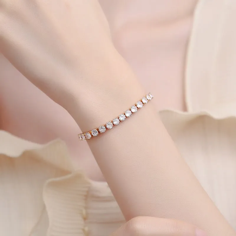 Women's Single Row Full Diamond Bracelet