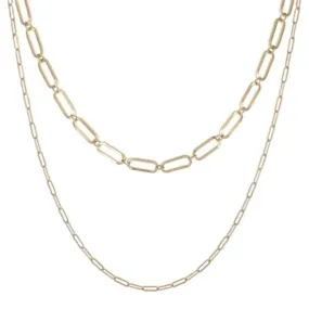 Worn Gold Double Chain Necklace