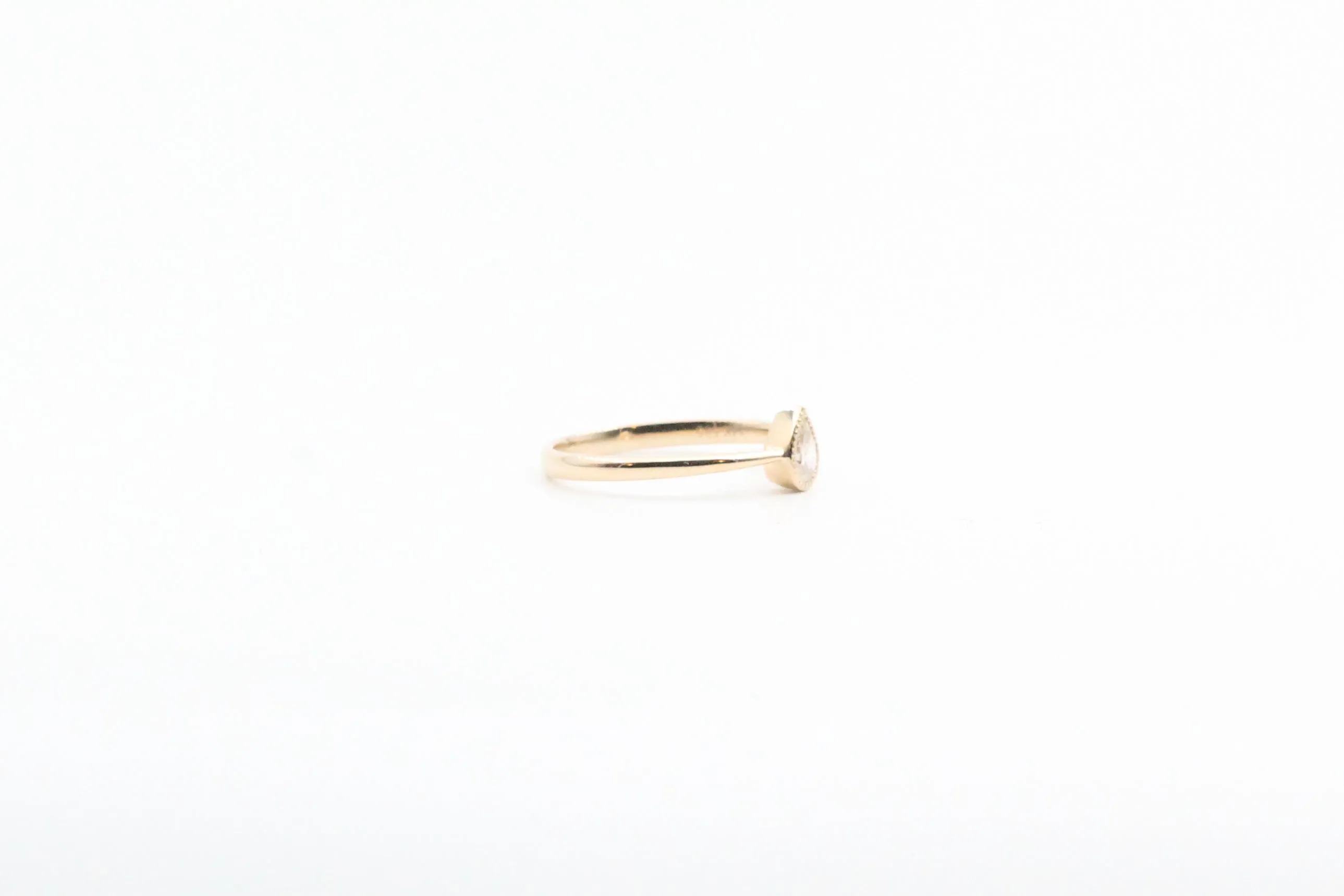 Yellow Gold Diamond Bezel Solitare Ring