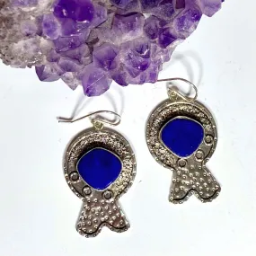 Zarina Silver & Lapis Lazuli Earrings from Tajikistan