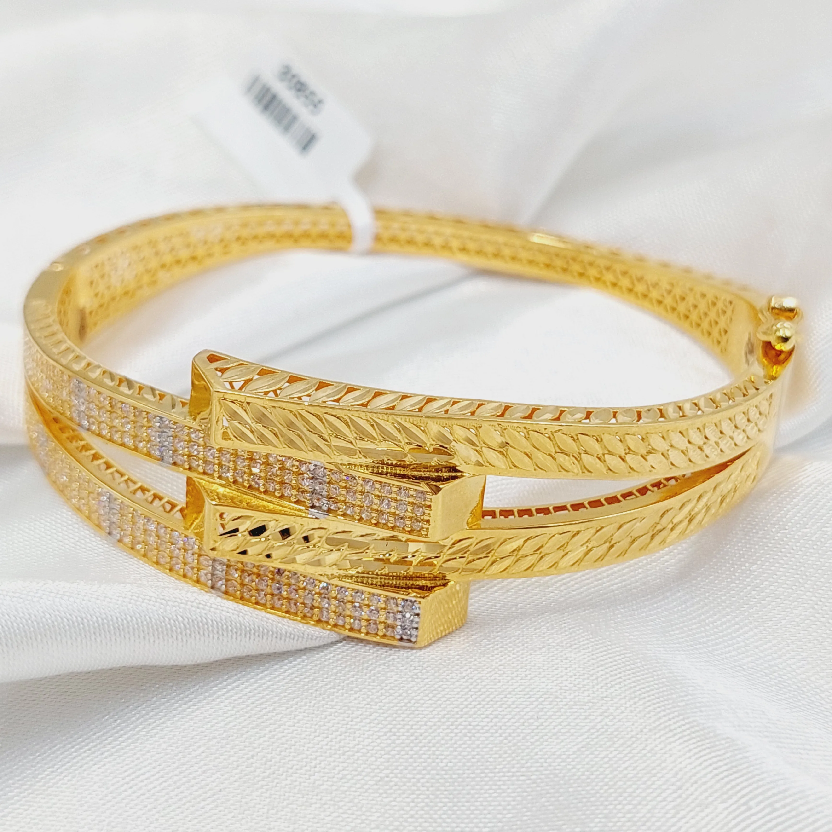 Zircon Studded Deluxe Bangle Bracelet