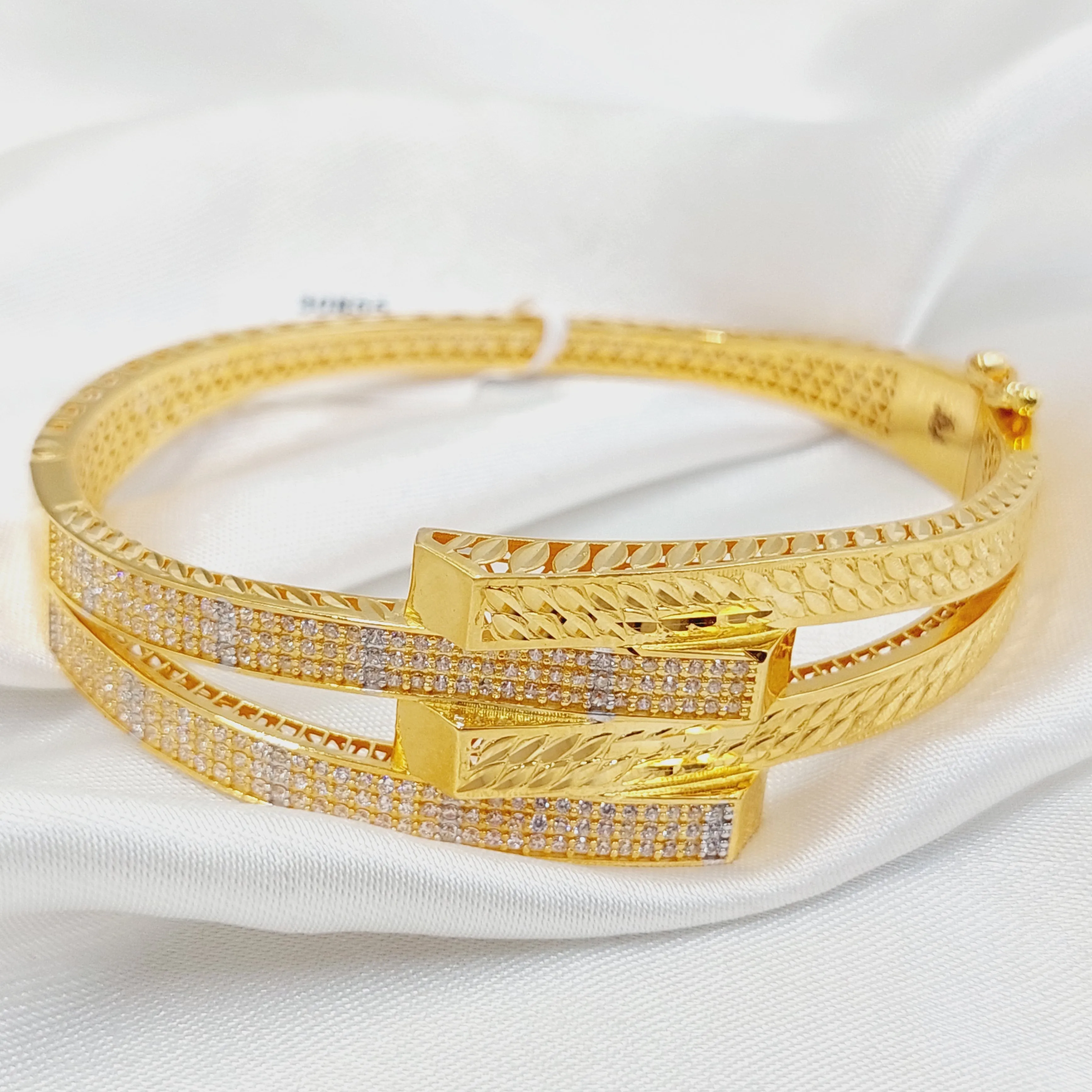 Zircon Studded Deluxe Bangle Bracelet