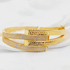 Zircon Studded Deluxe Bangle Bracelet