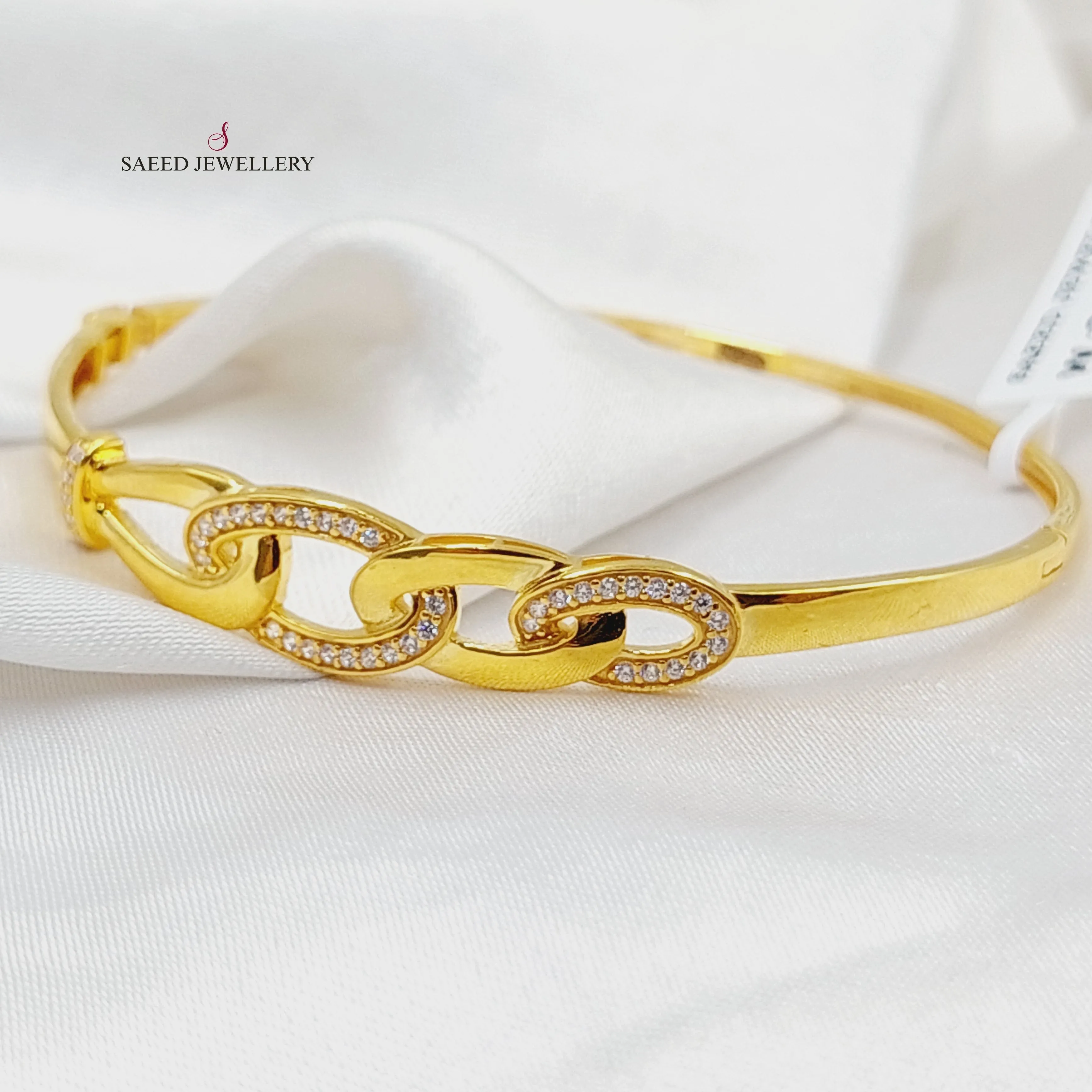 Zircon Studded Turkish Bangle Bracelet