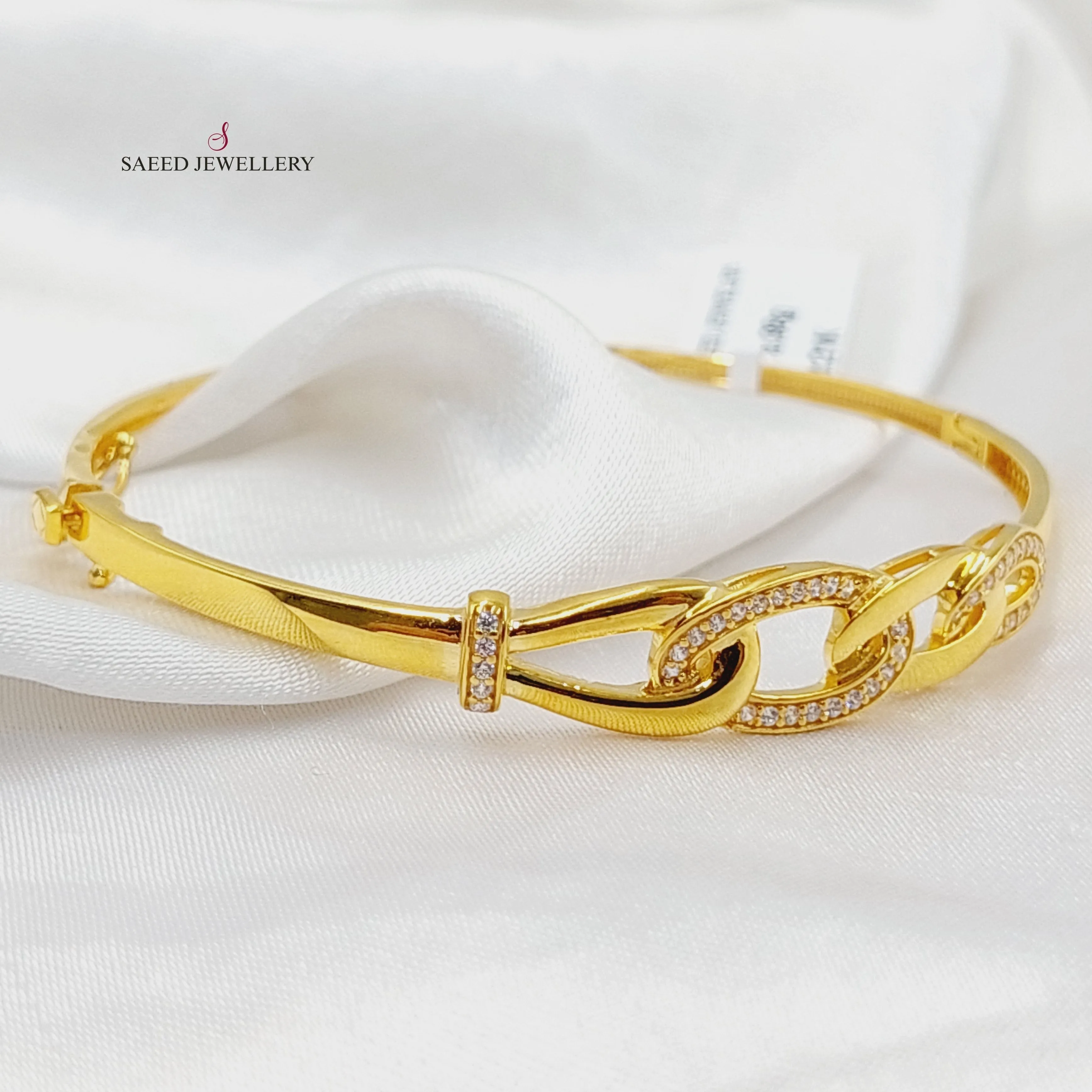 Zircon Studded Turkish Bangle Bracelet